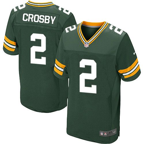 Nike Packers #2 Mason Crosby Green Team Color Men's Stitched NFL Elite Jersey - Click Image to Close